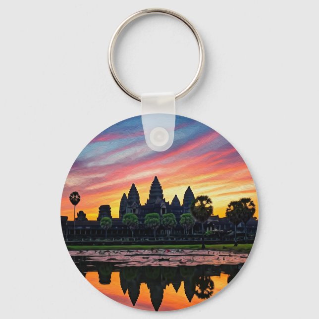 Llavero Angkor Wat Cambodia Sunset (Anverso)