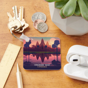 Llavero Angkor Wat Sunrise Camboya Siem Reap Retro