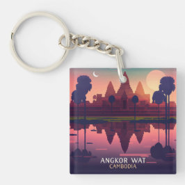 Llavero Angkor Wat Sunrise Camboya Siem Reap Retro