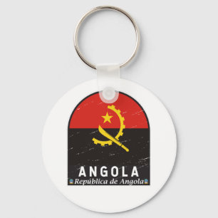 Llavero Angola Bandera Emblema de mal gusto cosecha