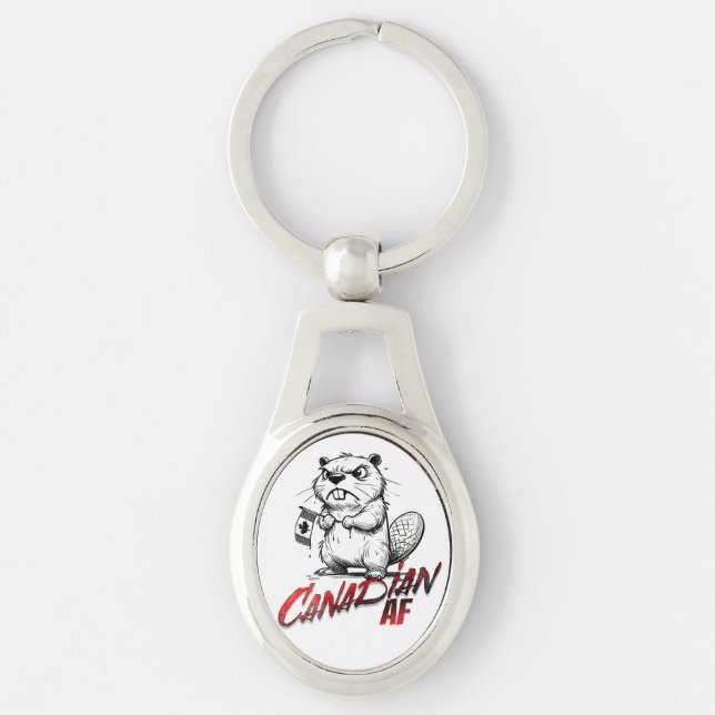 Llavero Angry Beaver Canadian AF (Anverso)