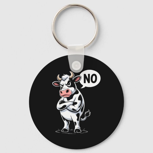 Llavero Angry Cow No - Funny Cow Lover Dairy Farmer  (Anverso)