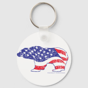 Llavero Angustia patriótica-grizzly