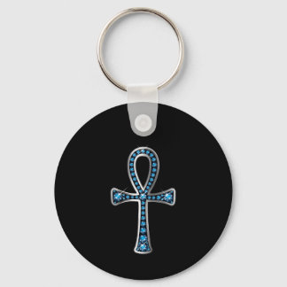 Llavero Anhk egipcio con cadena clave "Aquamarine"