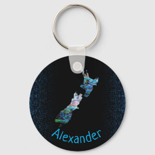 LLAVERO ANILLO DE CLAVE DE PERSONALIZADO DE PAUA DEL MAPA 