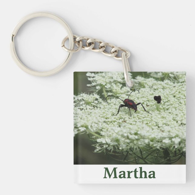 Llavero Anillo de claves acrílicas de las flores mayores (Frente)