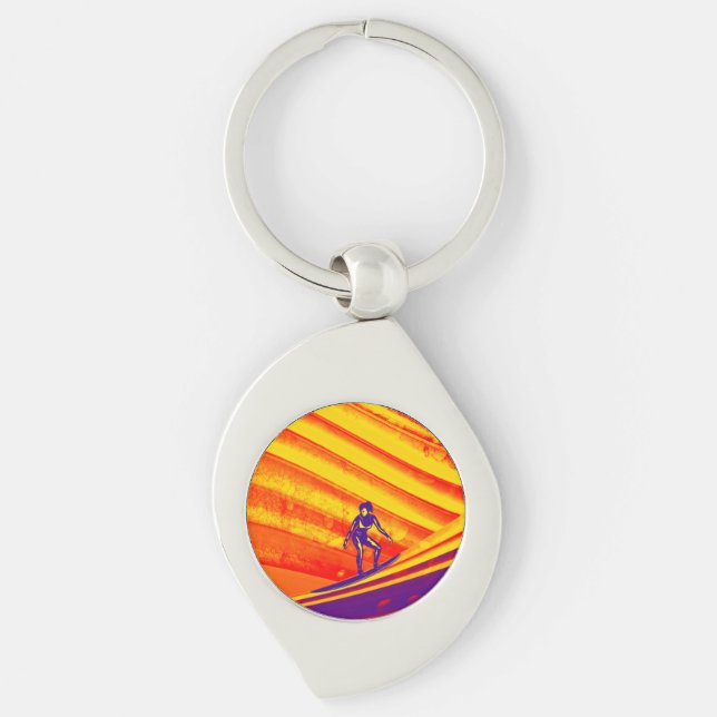 Llavero Anillo de claves, Chica surfista (Anverso)