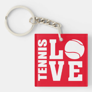 Llavero Anillo de claves de amor de tenis rojo