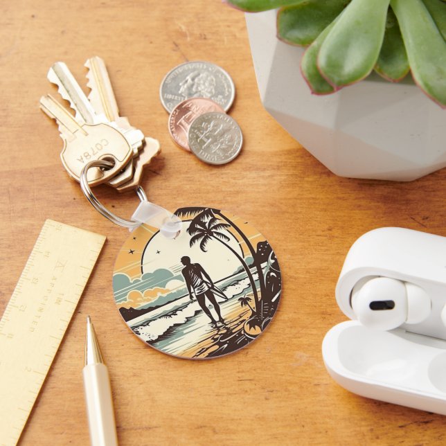 Llavero Anillo de claves de arena y surf (Escritorio )