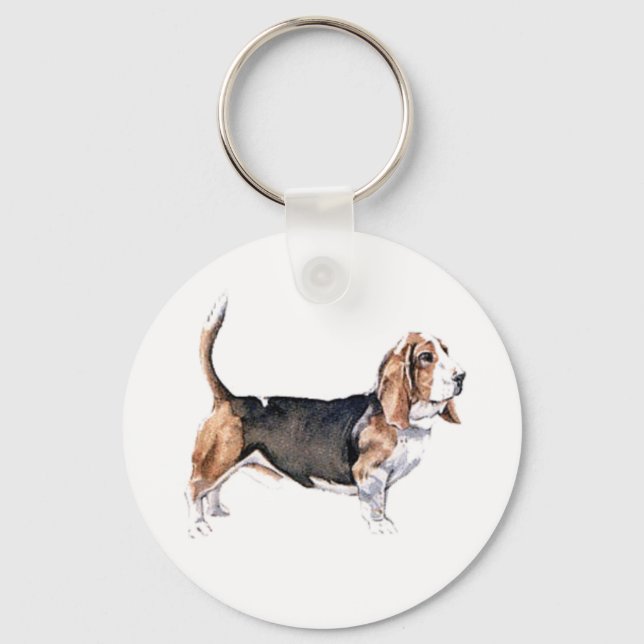 Llavero Anillo de claves de Bassett Hound (Anverso)
