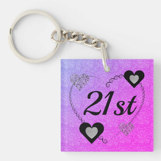 Llavero Anillo de claves de cumpleaños especial personaliz (Frente)