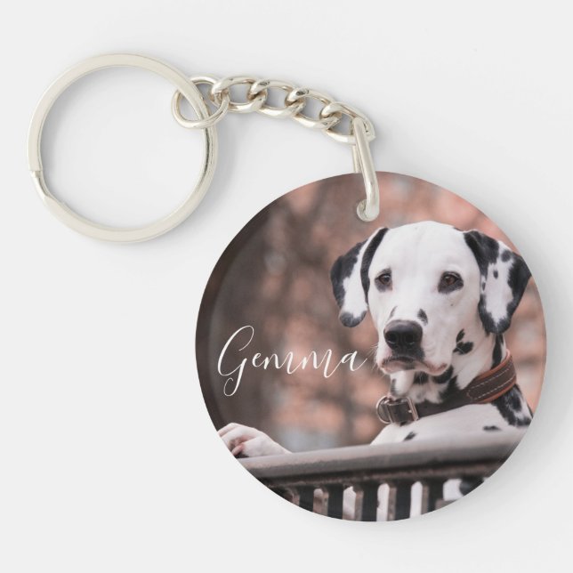 Llavero Anillo de claves de fotos de mascota (Frente)