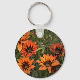 Llavero Anillo de claves de Gazanias negro y naranja