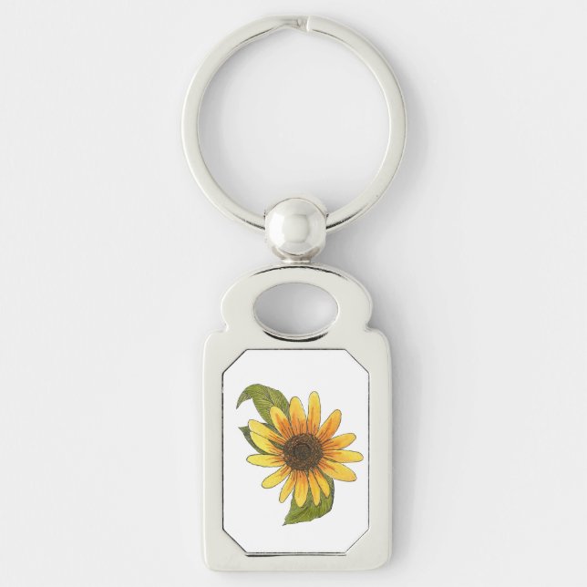 Llavero Anillo de claves de girasol (Anverso)