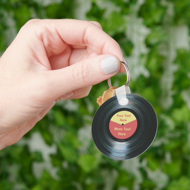 Llavero Anillo de claves de grabación rojo y amarillo de l (Mano)