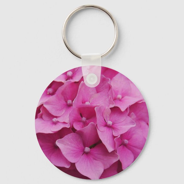 Llavero Anillo de claves de Hydrangea rosa (Anverso)
