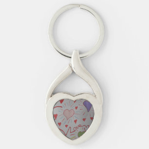 Llavero Anillo de claves de los corazones de amor