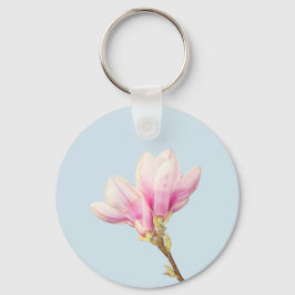 Llavero Anillo de claves de magnolia rosada