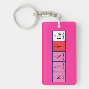 Llavero Anillo de claves de nombre de tabla periódica