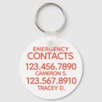 Anillo de claves de número de contacto de emergenc