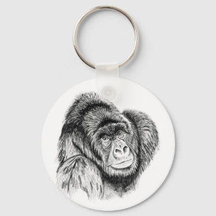 Llavero Anillo de claves de vida silvestre de los gorilas