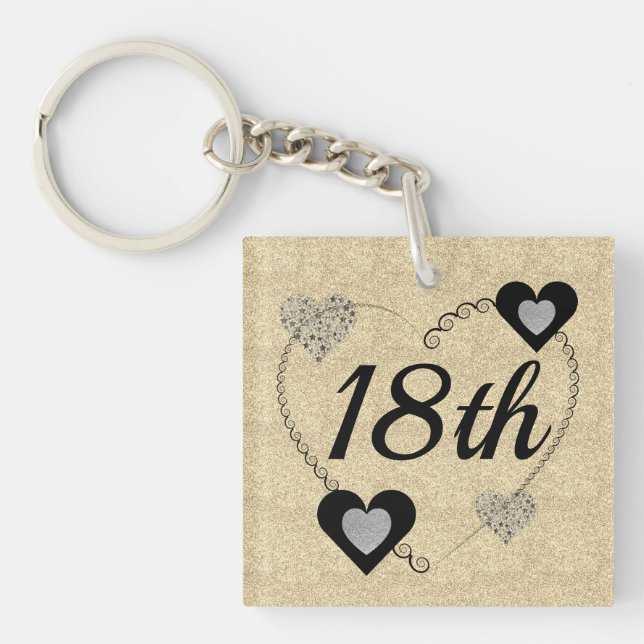 Llavero Anillo de claves especiales de cumpleaños 18 perso (Frente)
