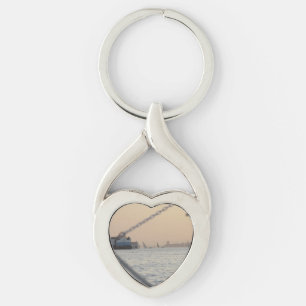 Llavero Anillo de claves Metalizado del atardecer del río 