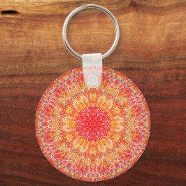 Llavero Anillo de claves naranja Mandala
