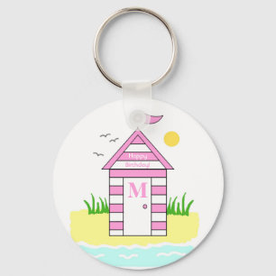 Llavero Anillo de claves rosadas del Beach Hut