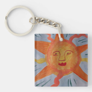 Llavero Anillo de la llave acrílica del sol feroz