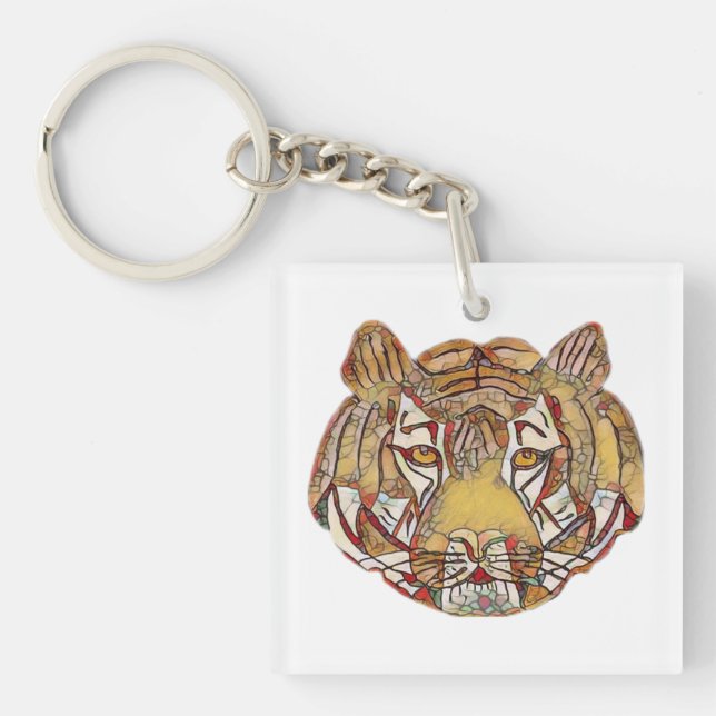 Llavero Anillo de la llave de la cara del tigre (Frente)