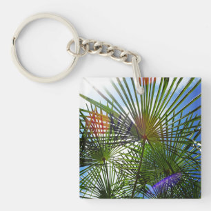 Llavero Anillo de la llave de la palmera del paraíso tropi