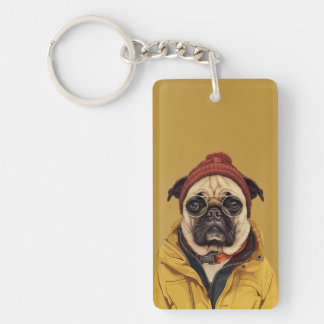 Llavero Anillo de la llave de pug
