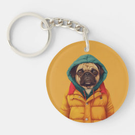 Llavero Anillo de la llave de pug