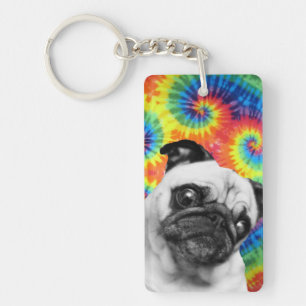 Llavero Anillo de la llave del tinte de Pug Tie