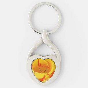 Llavero Anillo de la llave Metalizado del tulipano amarill
