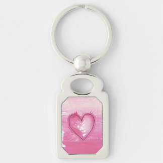 Llavero Anillo de la tecla cardiaca rosada