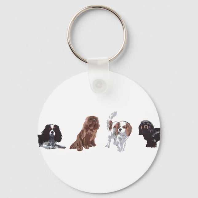 Llavero anillo de llaves del Rey Charles Spaniel, cadena d (Anverso)