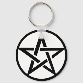Llavero anillo de pentagrama negro