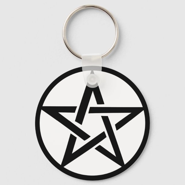 Llavero anillo de pentagrama negro (Anverso)