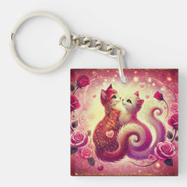 Llavero Anillo de rey - gatitos rosas