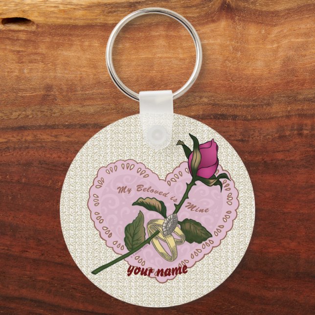 Llavero Anillo de Rosa de la amada mina (Anverso)