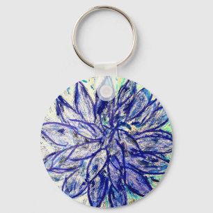 Llavero Anillo de teclas de botón básico Rare Blue Dalhia