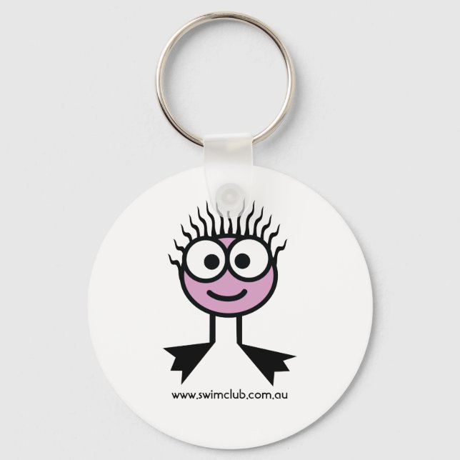 Llavero Anillo de teclas de caracteres Swim Pink Swim Club (Anverso)