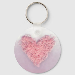Llavero Anillo de teclas del botón del corazón de punto de