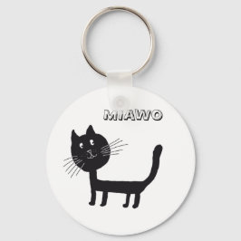 Llavero Anillo de teclas divertidas para gato negro