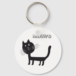 Llavero Anillo de teclas divertidas para gato negro