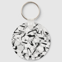 Llavero Anillo de teclas en movimiento negro y blanco