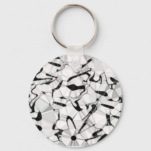 Llavero Anillo de teclas en movimiento negro y blanco (Anverso)