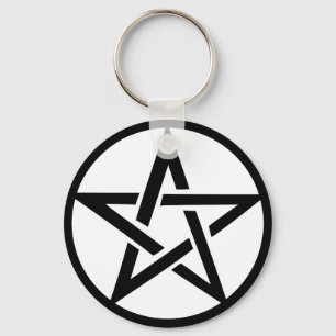 Llavero anillo negro del pentagram del pentáculo